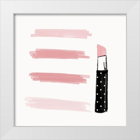 Pink Shades White Modern Wood Framed Art Print by SD Graphics Studio