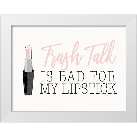Trash Talk White Modern Wood Framed Art Print by SD Graphics Studio