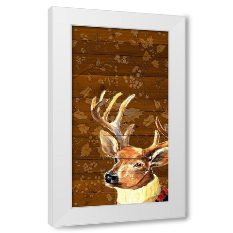 Deer Turtleneck in Fall White Modern Wood Framed Art Print by Loreth, Lanie