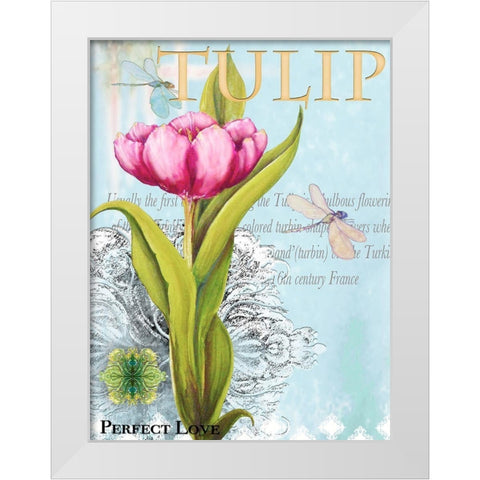 Elegant Tulip I White Modern Wood Framed Art Print by Diannart