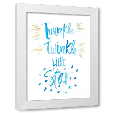 Twinkle Little Star White Modern Wood Framed Art Print by SD Graphics Studio