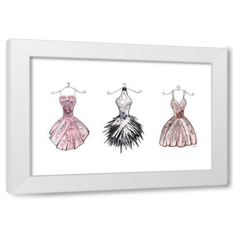 Sparkling Dress Trio White Modern Wood Framed Art Print by Ritter, Gina