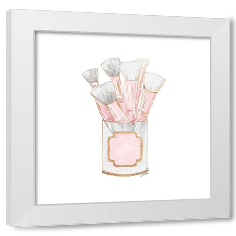 Makeup Brushes I White Modern Wood Framed Art Print by Ritter, Gina