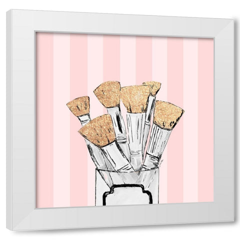 Makeup Brushes White Modern Wood Framed Art Print by Ritter, Gina
