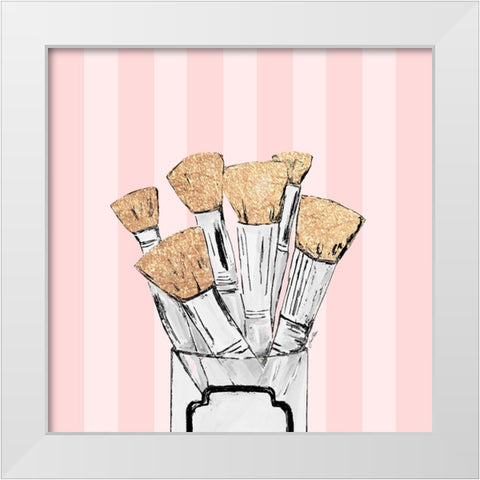 Makeup Brushes White Modern Wood Framed Art Print by Ritter, Gina