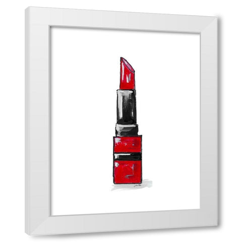 Red Lipstick I White Modern Wood Framed Art Print by Ritter, Gina