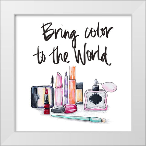 Bring Color to the World Square White Modern Wood Framed Art Print by Ritter, Gina