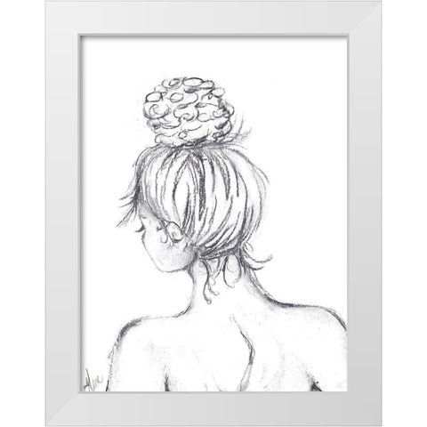 Messy Bun I White Modern Wood Framed Art Print by Ritter, Gina