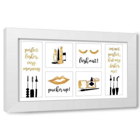 Makeup Quotes II White Modern Wood Framed Art Print by Ritter, Gina