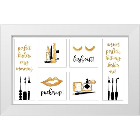 Makeup Quotes II White Modern Wood Framed Art Print by Ritter, Gina