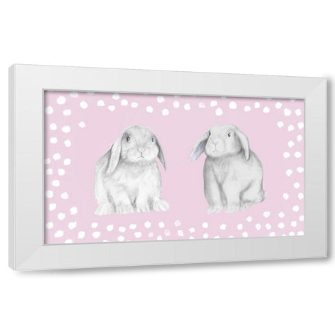 Sweet Bunnies White Modern Wood Framed Art Print by Gaynor, Janice