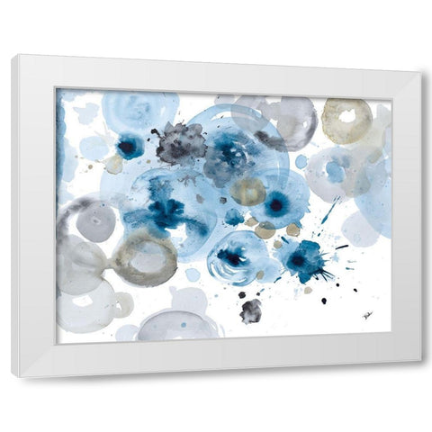 Aguazul White Modern Wood Framed Art Print by Pinto, Patricia