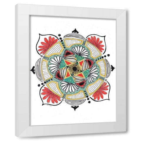 Autumn Mandala White Modern Wood Framed Art Print by Loreth, Lanie