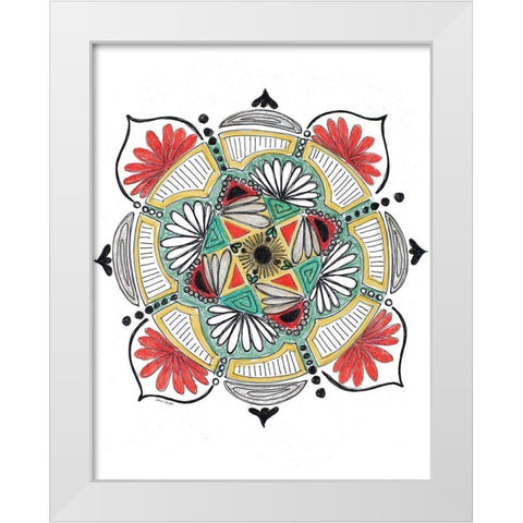 Autumn Mandala White Modern Wood Framed Art Print by Loreth, Lanie