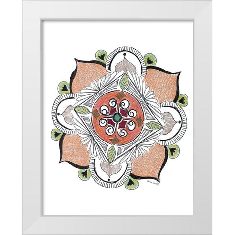 Earth Mandala White Modern Wood Framed Art Print by Loreth, Lanie