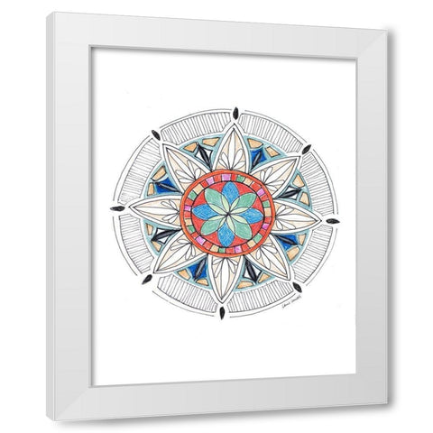 Spring Mandala White Modern Wood Framed Art Print by Loreth, Lanie