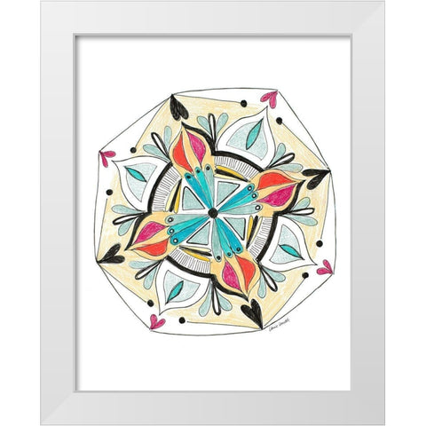 Summer Mandala White Modern Wood Framed Art Print by Loreth, Lanie