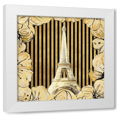 Golden Paris I White Modern Wood Framed Art Print by Loreth, Lanie