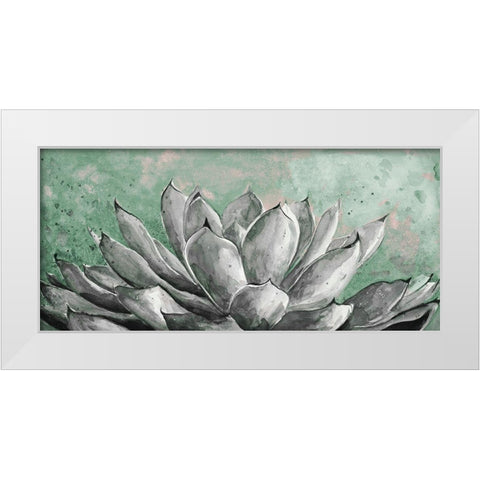 Gray Agave on Green White Modern Wood Framed Art Print by Pinto, Patricia