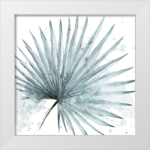 Palma Azul Square I White Modern Wood Framed Art Print by Pinto, Patricia