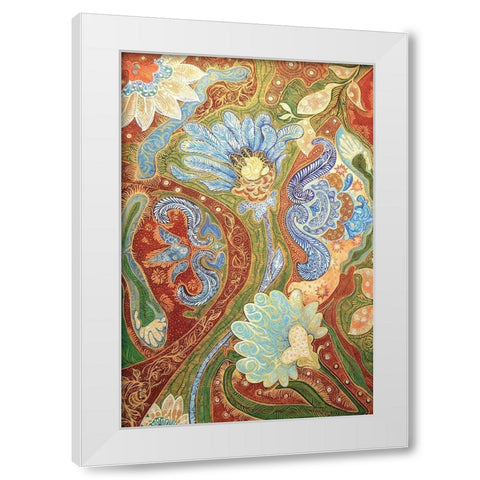 Textured Florals White Modern Wood Framed Art Print by Diannart