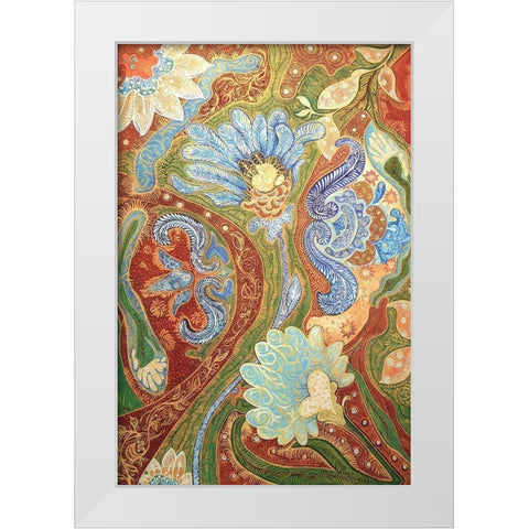 Textured Florals White Modern Wood Framed Art Print by Diannart