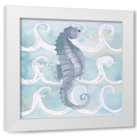 Azure Sea Creatures III White Modern Wood Framed Art Print by Medley, Elizabeth