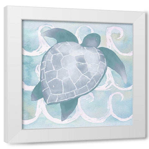 Azure Sea Creatures II White Modern Wood Framed Art Print by Medley, Elizabeth