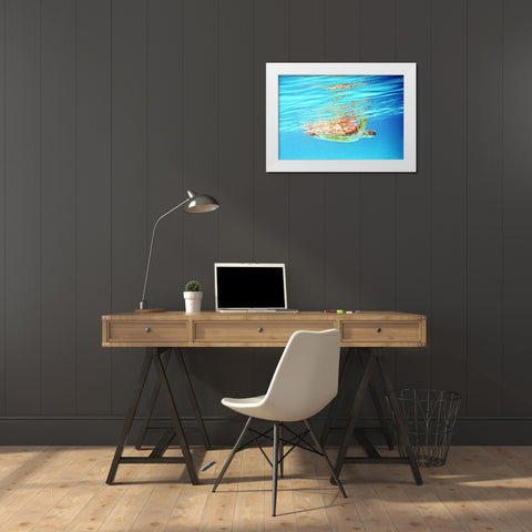 Underwater Depths I White Modern Wood Framed Art Print by Mansfield, Kathy