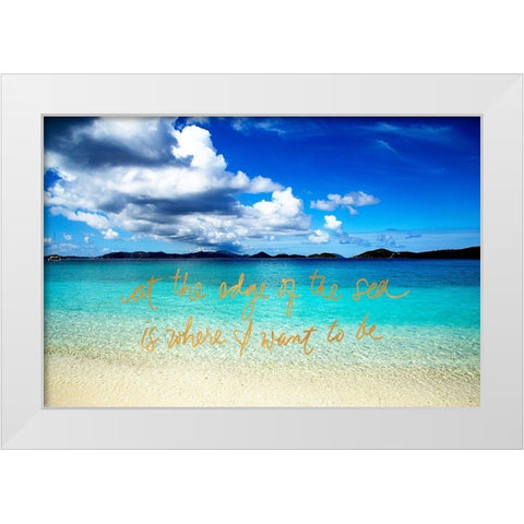 At the Edge of the Sea White Modern Wood Framed Art Print by Mansfield, Kathy