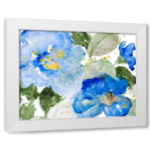 Flowers in the Rain I White Modern Wood Framed Art Print by Loreth, Lanie