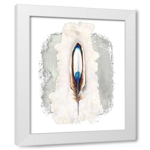 Simple Feather I White Modern Wood Framed Art Print by Diannart