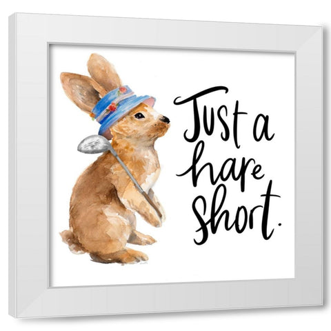 Just a Hare Short White Modern Wood Framed Art Print by Loreth, Lanie
