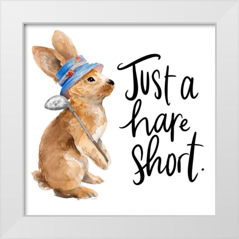 Just a Hare Short White Modern Wood Framed Art Print by Loreth, Lanie
