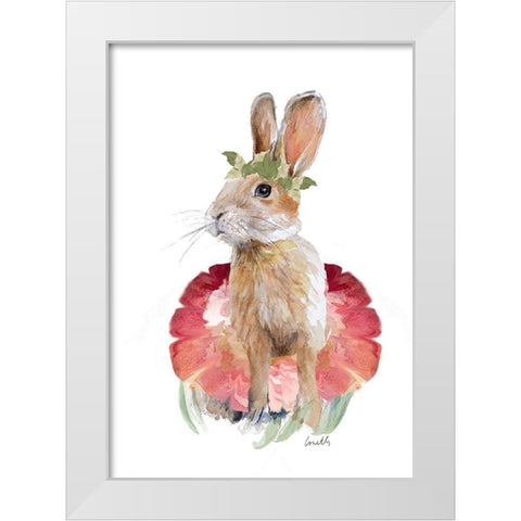Ballet Bunny I White Modern Wood Framed Art Print by Loreth, Lanie
