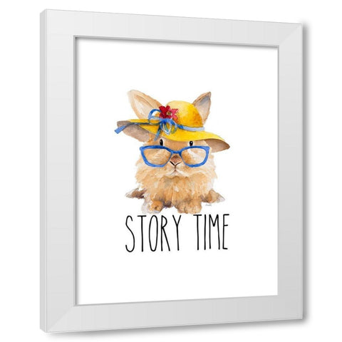 Inspired Trendy Bunnies II White Modern Wood Framed Art Print by Loreth, Lanie