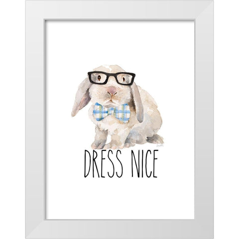 Inspired Trendy Bunnies III White Modern Wood Framed Art Print by Loreth, Lanie