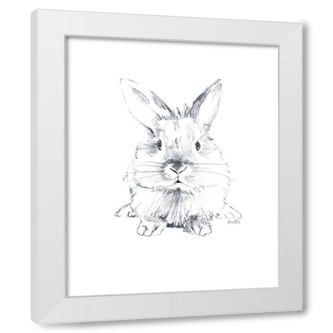 Sketched Rabbit V White Modern Wood Framed Art Print by Loreth, Lanie