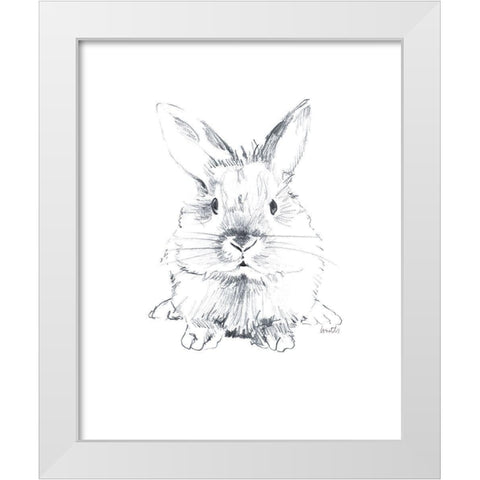 Sketched Rabbit V White Modern Wood Framed Art Print by Loreth, Lanie