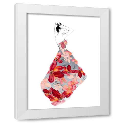 Getting Ballroom Ready Floral White Modern Wood Framed Art Print by Loreth, Lanie