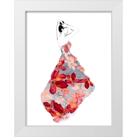 Getting Ballroom Ready Floral White Modern Wood Framed Art Print by Loreth, Lanie