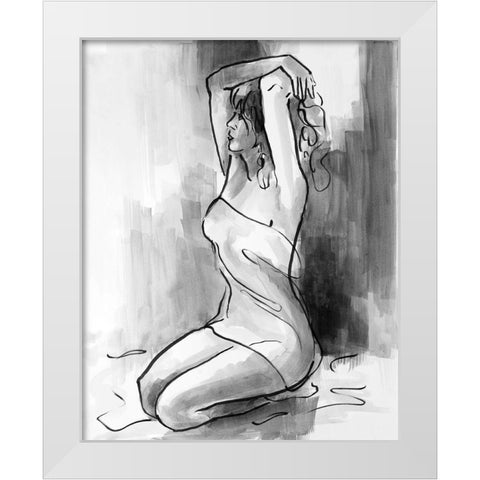 Rising Woman White Modern Wood Framed Art Print by Loreth, Lanie