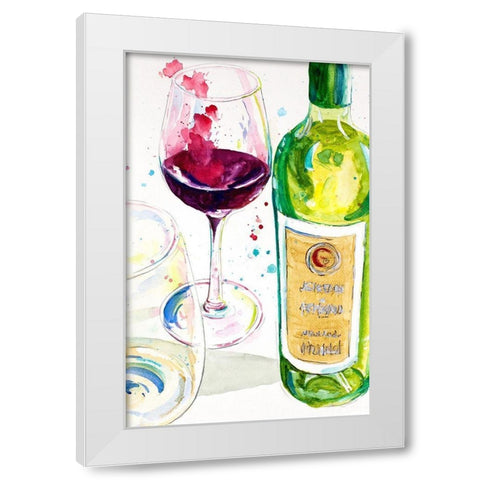 Red and White Wine II White Modern Wood Framed Art Print by Pinto, Patricia