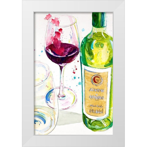 Red and White Wine II White Modern Wood Framed Art Print by Pinto, Patricia