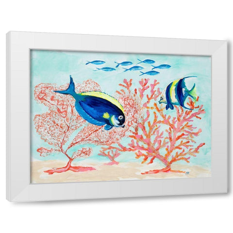 Coral Reef I White Modern Wood Framed Art Print by DeRice, Julie