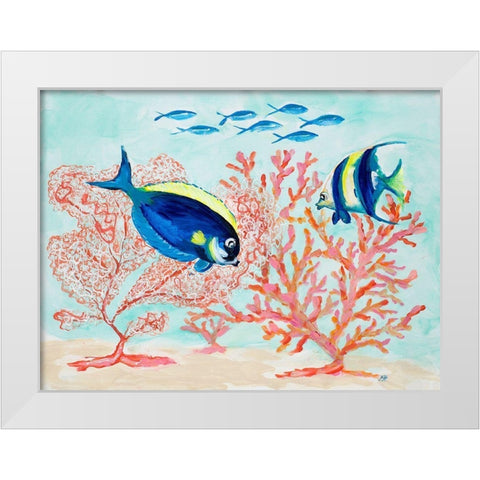 Coral Reef I White Modern Wood Framed Art Print by DeRice, Julie