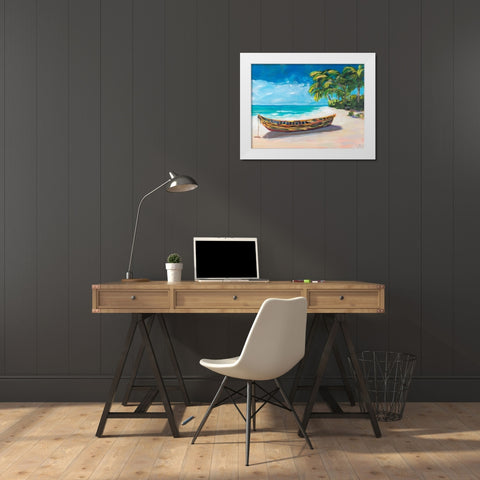 Lost Island I White Modern Wood Framed Art Print by DeRice, Julie