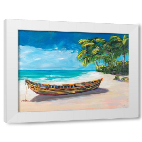 Lost Island I White Modern Wood Framed Art Print by DeRice, Julie