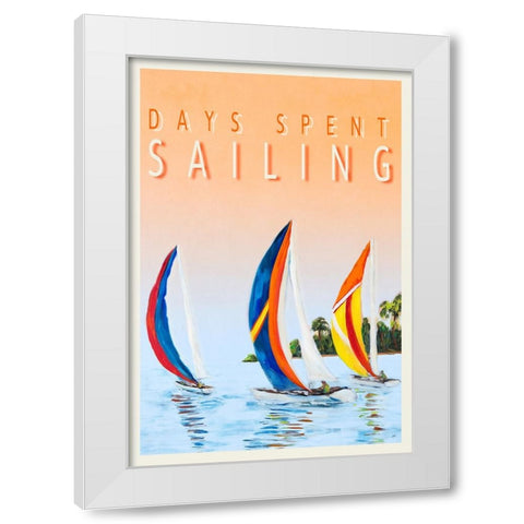 Days Spent Sailing White Modern Wood Framed Art Print by DeRice, Julie