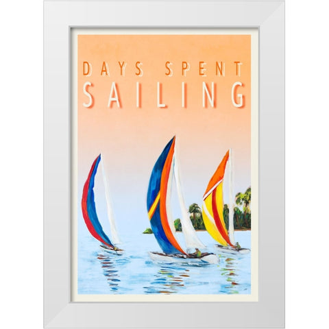 Days Spent Sailing White Modern Wood Framed Art Print by DeRice, Julie
